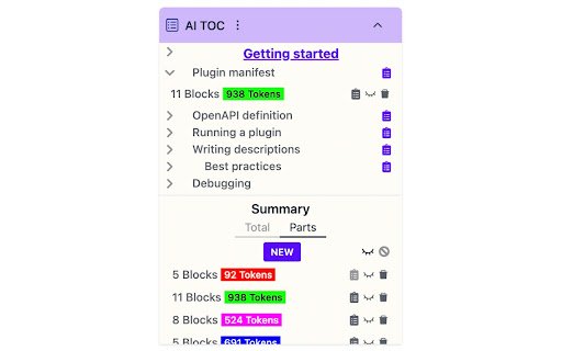 AI TOC  from Chrome web store to be run with OffiDocs Chromium online