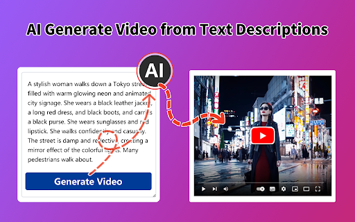 AI Video Editor Text to Video  from Chrome web store to be run with OffiDocs Chromium online