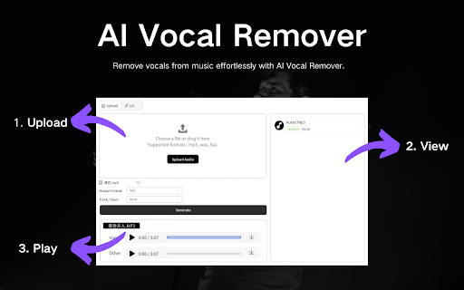 AI Vocal Remover for Song and Music  from Chrome web store to be run with OffiDocs Chromium online