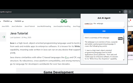 AI Web Agent  from Chrome web store to be run with OffiDocs Chromium online
