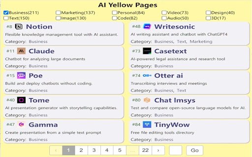 AI Yellow Pages  from Chrome web store to be run with OffiDocs Chromium online