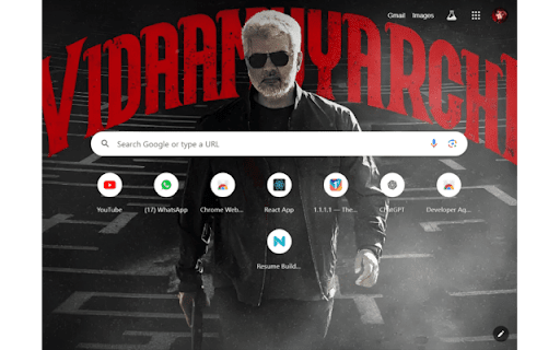 Ajith Kumar Vidaamuyarchi Chrome Theme  from Chrome web store to be run with OffiDocs Chromium online