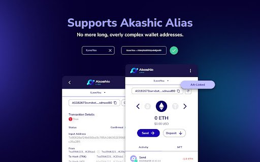 AkashicLink (testnet)  from Chrome web store to be run with OffiDocs Chromium online