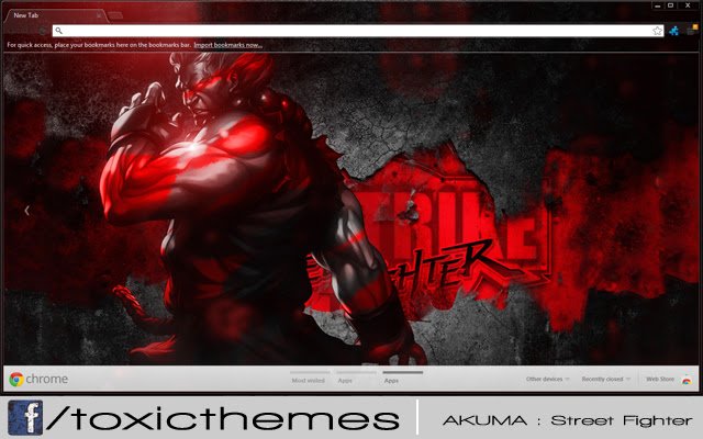 El tema Akuma Street Fighter de toxic de Chrome web store se ejecutará con OffiDocs Chromium en línea