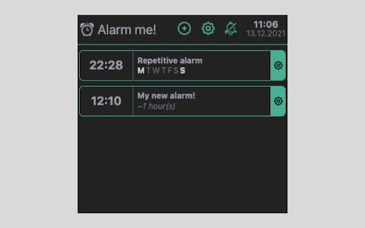 AlarmMe  from Chrome web store to be run with OffiDocs Chromium online