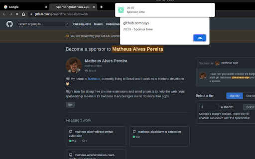 Alarm U  from Chrome web store to be run with OffiDocs Chromium online