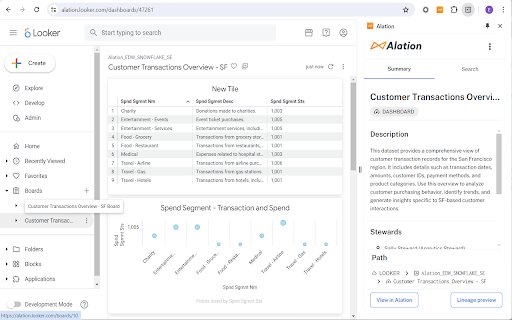 Alation  from Chrome web store to be run with OffiDocs Chromium online