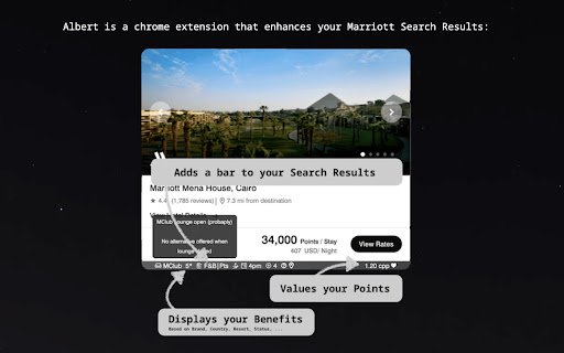 Albert Improves Marriott Hotel Search  from Chrome web store to be run with OffiDocs Chromium online
