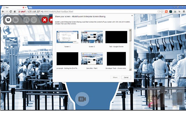Alcatel Lucent Enterprise Screen Sharing vanuit de Chrome-webwinkel voor gebruik met OffiDocs Chromium online