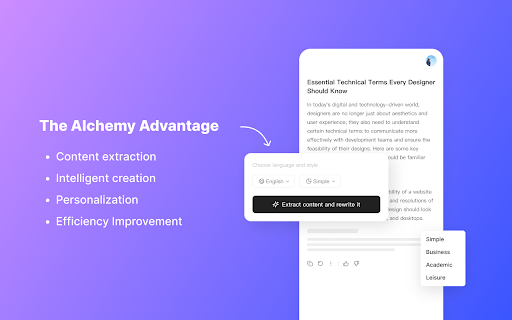 Alchemy  from Chrome web store to be run with OffiDocs Chromium online