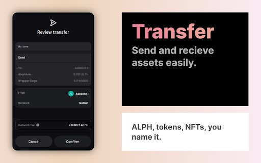 Alephium Extension Wallet  from Chrome web store to be run with OffiDocs Chromium online