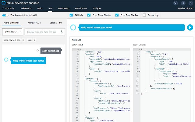 Alexa Skills Kit Simulator Enhancer dari toko web Chrome untuk dijalankan dengan OffiDocs Chromium online