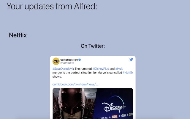 Alfred Test จาก Chrome เว็บสโตร์ที่จะรันด้วย OffiDocs Chromium ทางออนไลน์