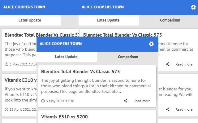 Alice Coopers Town Update Latest News  from Chrome web store to be run with OffiDocs Chromium online