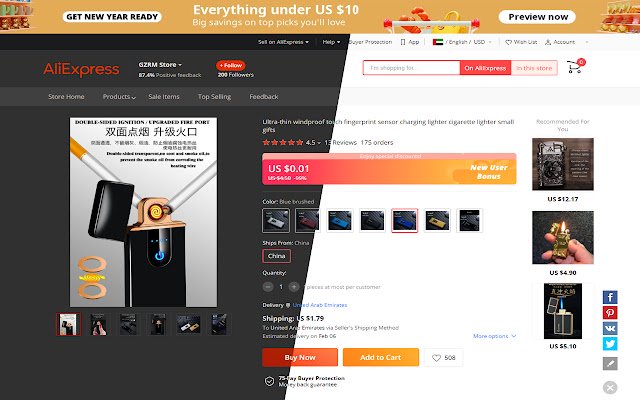 AliExpress Alibaba Dark Mode من متجر Chrome الإلكتروني ليتم تشغيله مع OffiDocs Chromium عبر الإنترنت