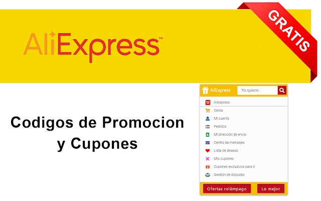 AliExpress cupon oferta codigo โปรโมตจาก Chrome เว็บสโตร์เพื่อใช้งานร่วมกับ OffiDocs Chromium ออนไลน์