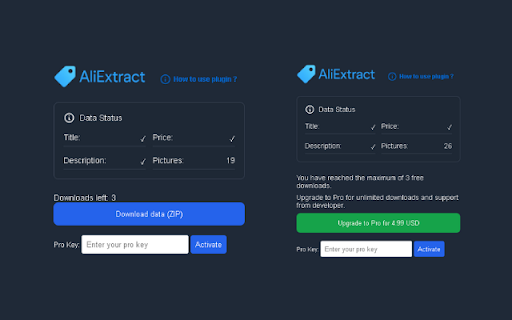 AliExpress Data Extractor  from Chrome web store to be run with OffiDocs Chromium online
