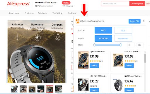 AliExpress  ebay Shopping Assistant  from Chrome web store to be run with OffiDocs Chromium online