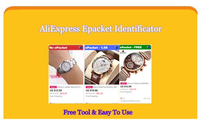 Chrome ウェブストアの AliExpress Epacket Identificator を OffiDocs Chromium オンラインで実行