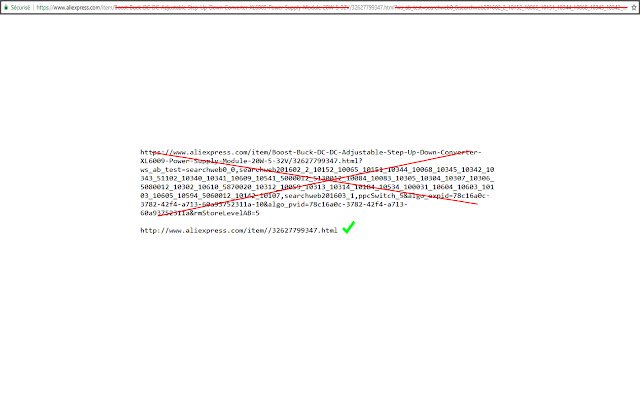 Aliexpress link cleaner  from Chrome web store to be run with OffiDocs Chromium online