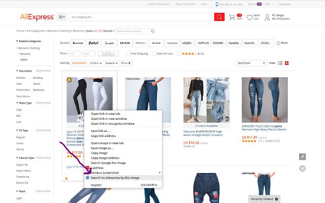 Пошук на AliExpress за зображенням і завантаження з веб-магазину Chrome для запуску за допомогою OffiDocs Chromium онлайн