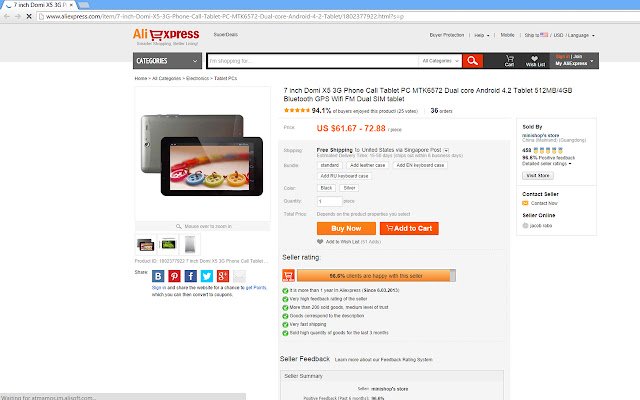 Czek sprzedawcy Aliexpress ze sklepu internetowego Chrome do uruchomienia z OffiDocs Chromium online