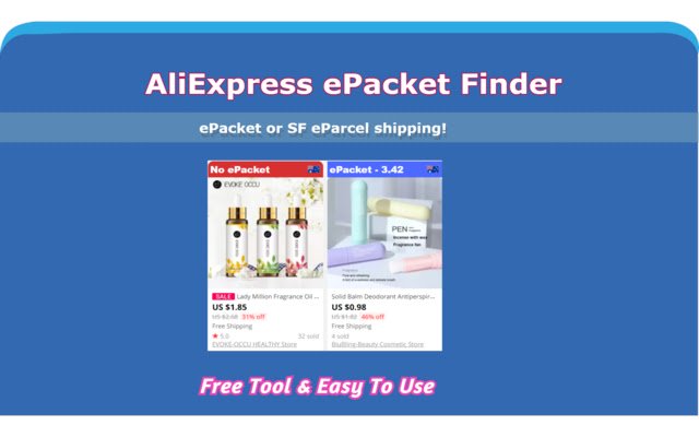 AliPacket | Aliexpress ePacket Finder dal negozio web Chrome da eseguire con OffiDocs Chromium online