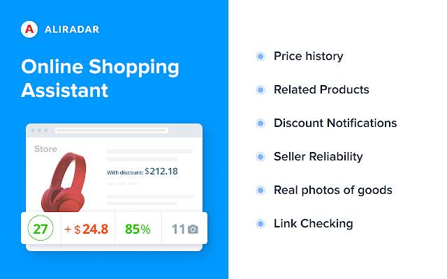 AliRadar Shopping Assistant de Chrome web store se ejecutará con OffiDocs Chromium en línea