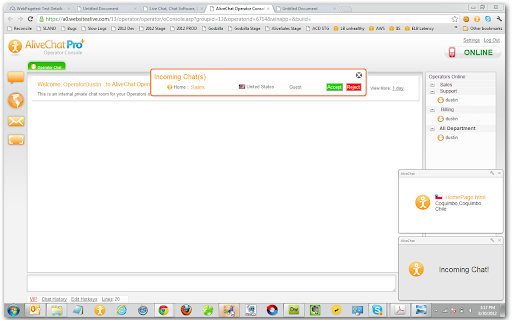 AliveChat  from Chrome web store to be run with OffiDocs Chromium online