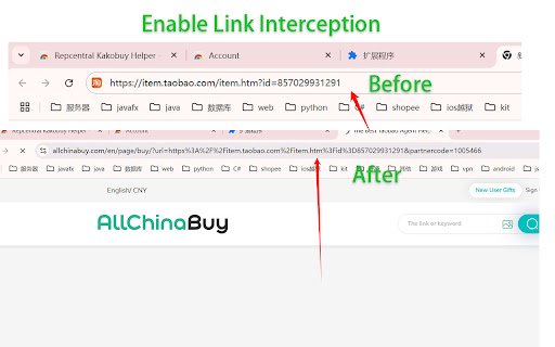 AllChinaBuy Link Converter  from Chrome web store to be run with OffiDocs Chromium online