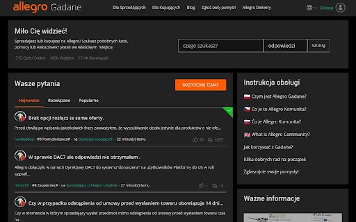 Allegro Gadane Dark Mode  from Chrome web store to be run with OffiDocs Chromium online