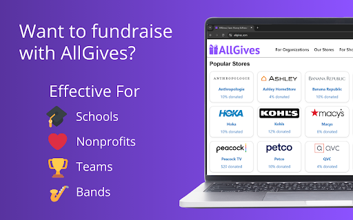 AllGives Shopping: Support a Local Cause as You Shop  from Chrome web store to be run with OffiDocs Chromium online