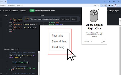 Allow Copy Right Click  from Chrome web store to be run with OffiDocs Chromium online
