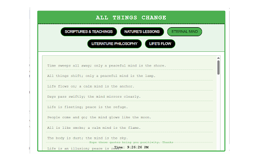 All Things Change  from Chrome web store to be run with OffiDocs Chromium online
