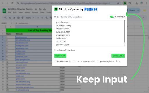 All URLs Opener: Open Multiple URLs Effortlessly from Chrome web store to be run with OffiDocs Chromium online All URLs Opener: Open Multiple URLs Effortlessly from Chrome web store to be run with OffiDocs Chromium online