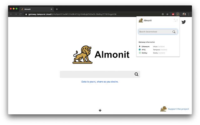 Almonit uit de Chrome-webwinkel wordt uitgevoerd met OffiDocs Chromium online