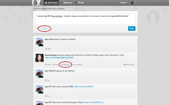 Alpha.App.Net Enhanced  from Chrome web store to be run with OffiDocs Chromium online