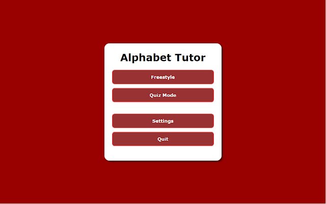 Alphabet Tutor  from Chrome web store to be run with OffiDocs Chromium online