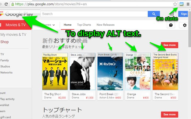 Alt Attribute Viewer  from Chrome web store to be run with OffiDocs Chromium online