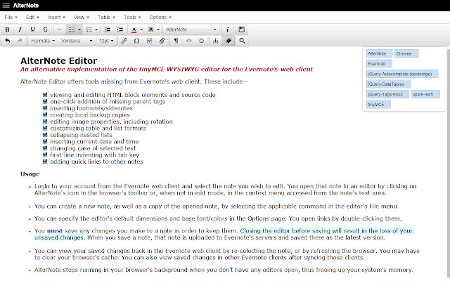 AlterNote Editor từ cửa hàng Chrome trực tuyến sẽ chạy với OffiDocs Chrome trực tuyến