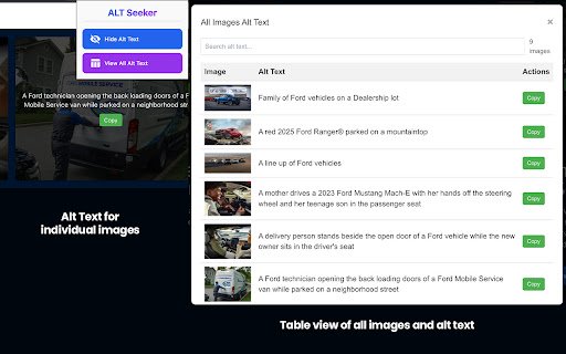 Alt Seeker  from Chrome web store to be run with OffiDocs Chromium online