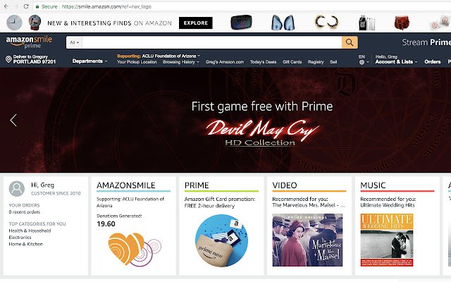 Cumpărați întotdeauna pe Amazon Smile din magazinul web Chrome pentru a fi rulat cu OffiDocs Chromium online