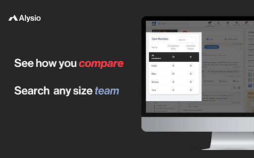 Alysio: Free People Performance Tracker  from Chrome web store to be run with OffiDocs Chromium online