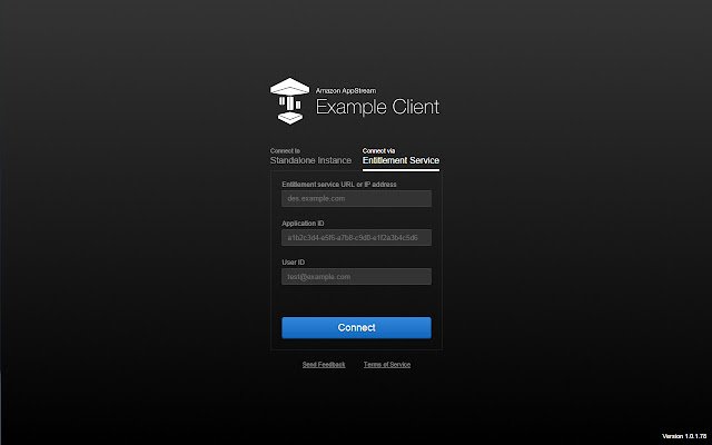 Amazon AppStream Example Client  from Chrome web store to be run with OffiDocs Chromium online