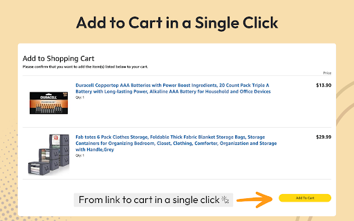 Amazon Cart Share CartShare.io  from Chrome web store to be run with OffiDocs Chromium online