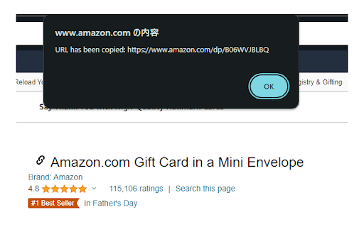 Amazon Clean URL Copier  from Chrome web store to be run with OffiDocs Chromium online