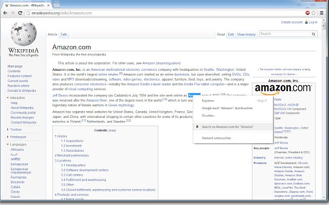 Pencarian Amazon.com menyoroti teks dari toko web Chrome untuk dijalankan dengan OffiDocs Chromium online