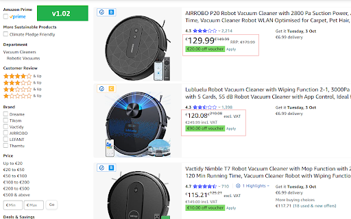 Amazon Coupon Hunter  from Chrome web store to be run with OffiDocs Chromium online