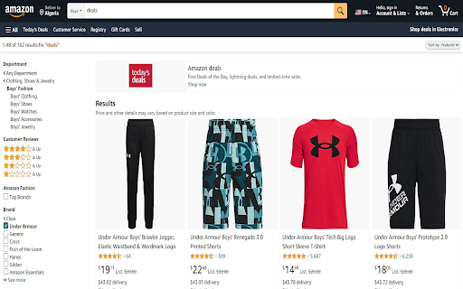 Amazon deals  from Chrome web store to be run with OffiDocs Chromium online