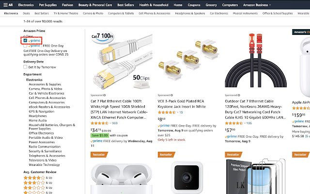 Filtrul Amazon Prime din magazinul web Chrome va fi rulat cu OffiDocs Chromium online